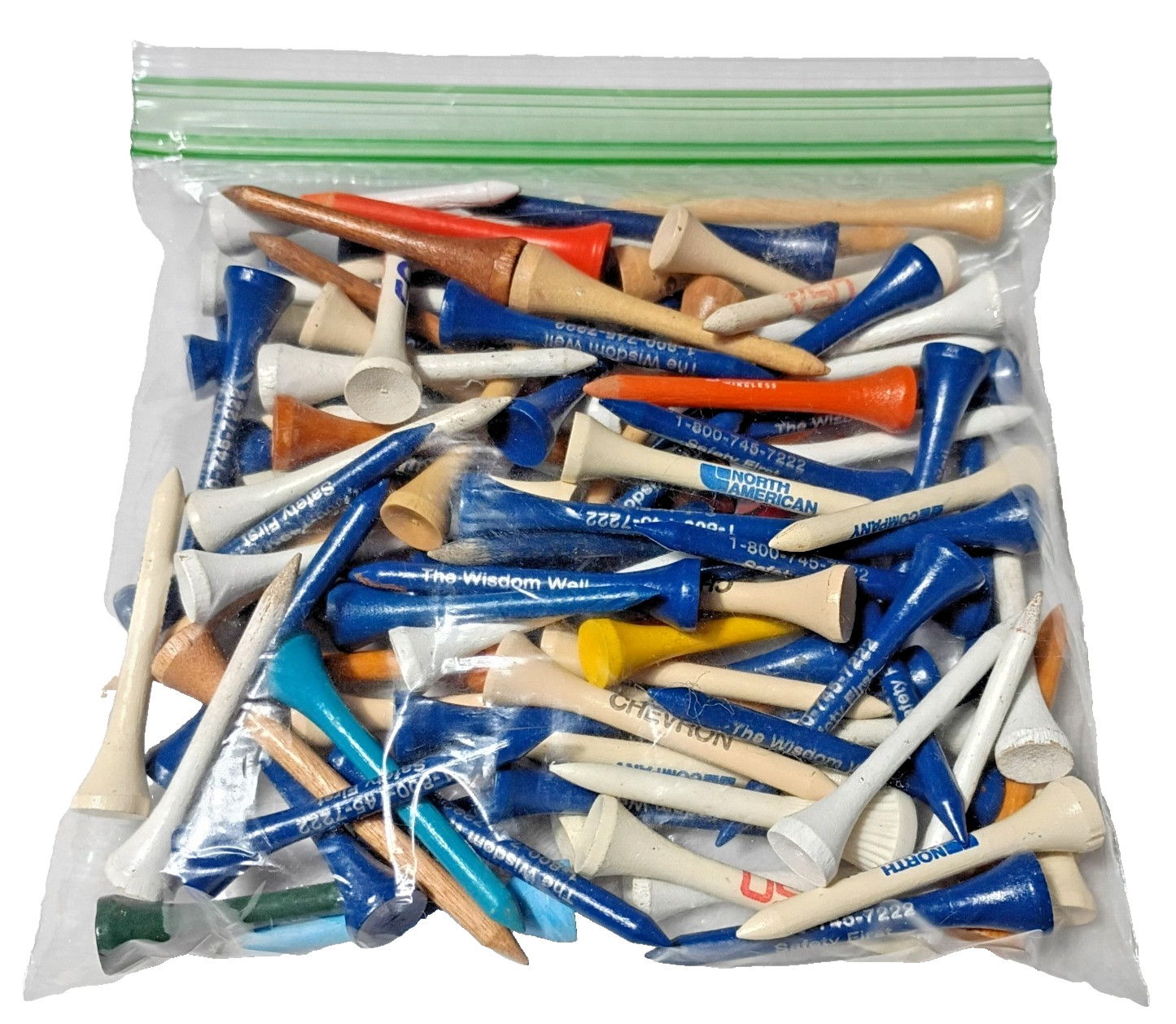 100 Assorted Wooden Golf Tees
