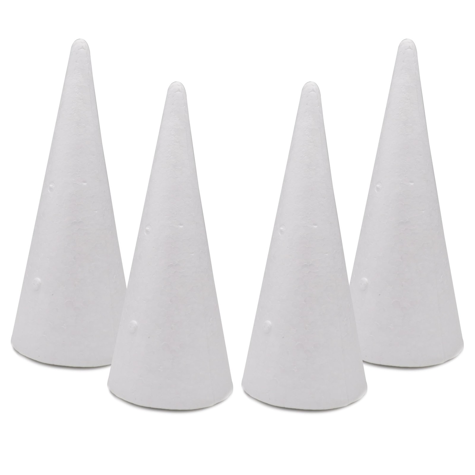 4 PCS 3.85x9.7 Inch Polystyrene Foam Cones For Christmas Tree DIY Craft