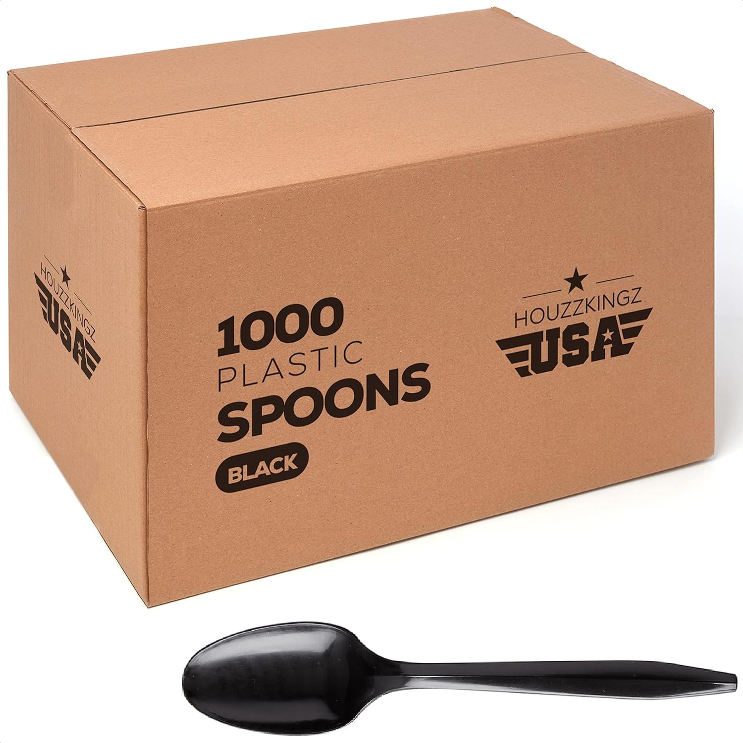 1000 Plastic Spoons Bla Medium Weight | Plastic Cutlery Disposable