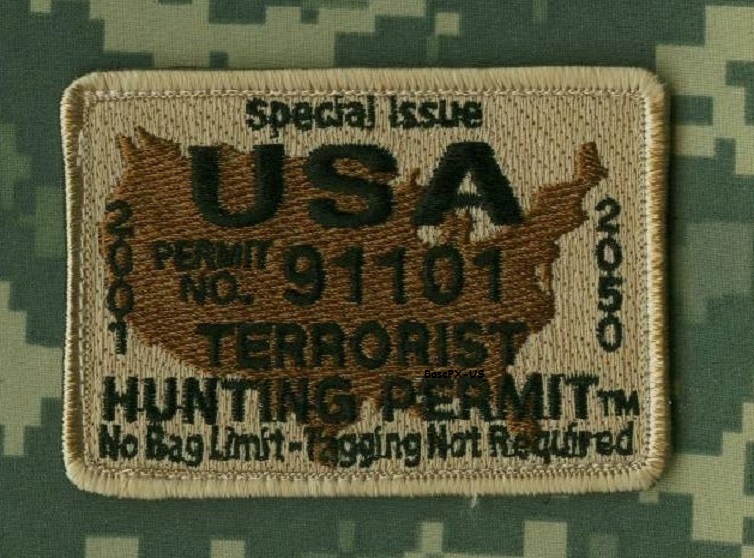 KANDAHAR WHACKER© USMC FORCE RECON OPERATOR velkrö SSI: Terrorist Hunt Permit b
