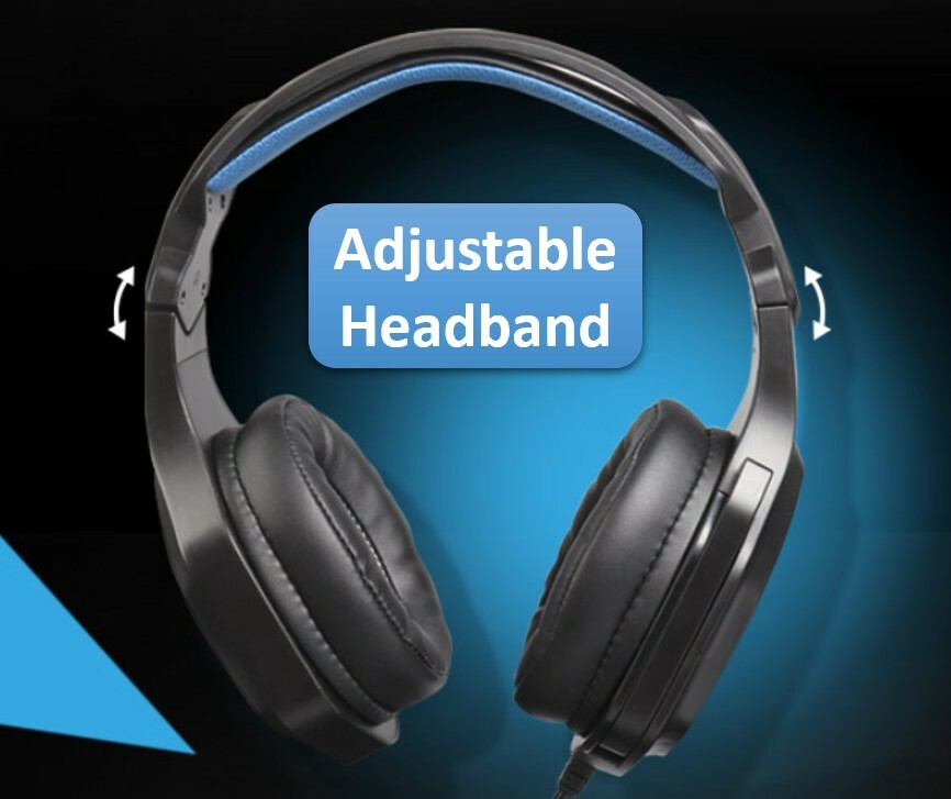 Gaming Headset LED Mic On/Off Switch USB Headphone Volume Control PC PS4 Laptop
