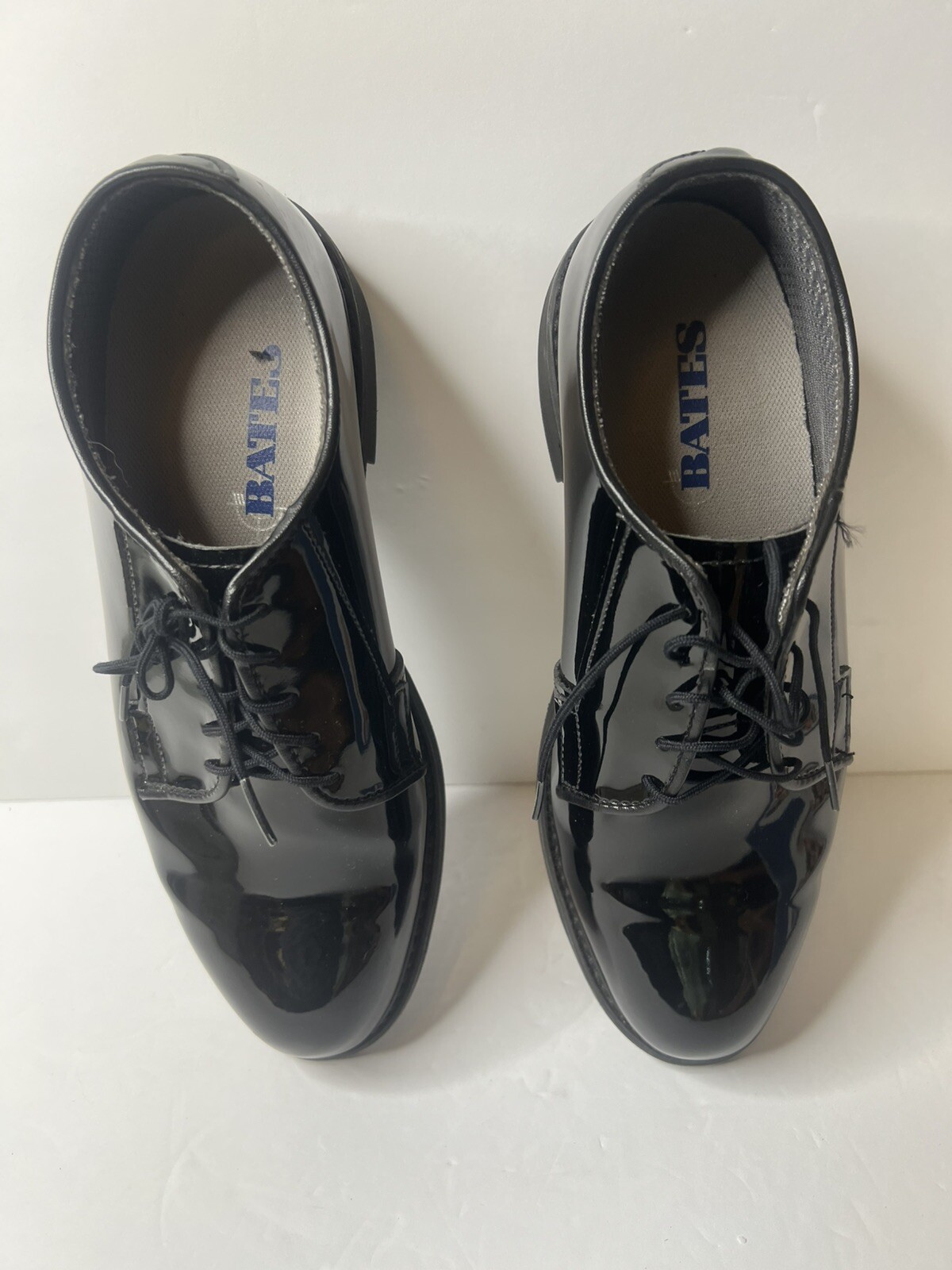 Bates Men's Lites High Gloss 00942 Black Lace-Up Oxford Dress Shoes Size 8.5 E