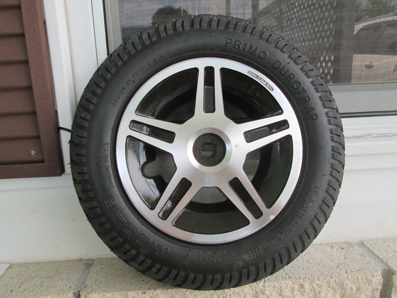 3.00-8 Five Spoke Star Silver Rim Drive Wheel Jazzy Select HD #5215
