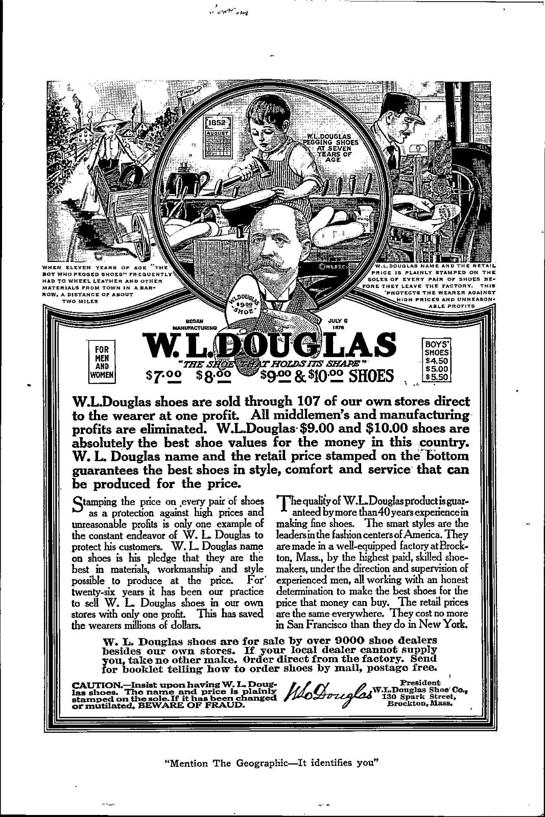 W. L. Douglas Shoe Company Vintage Print Ad Footwear Ephemera