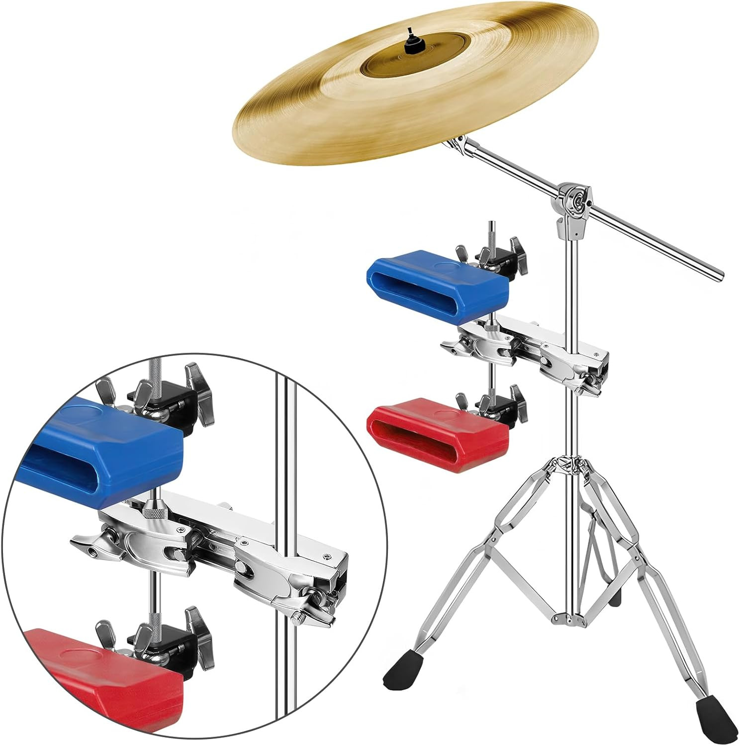 Heavy-Duty Cymbal Stand Multi-Clamp Drum Clamp Adjustable Quick Release Mount