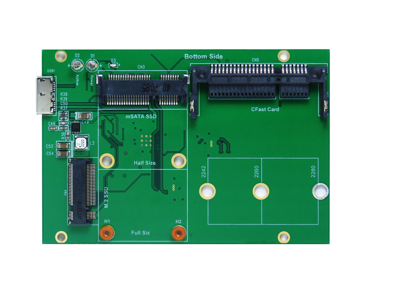USB 3.1 Micro B to M.2 - mSATA - CFast Card Adapter