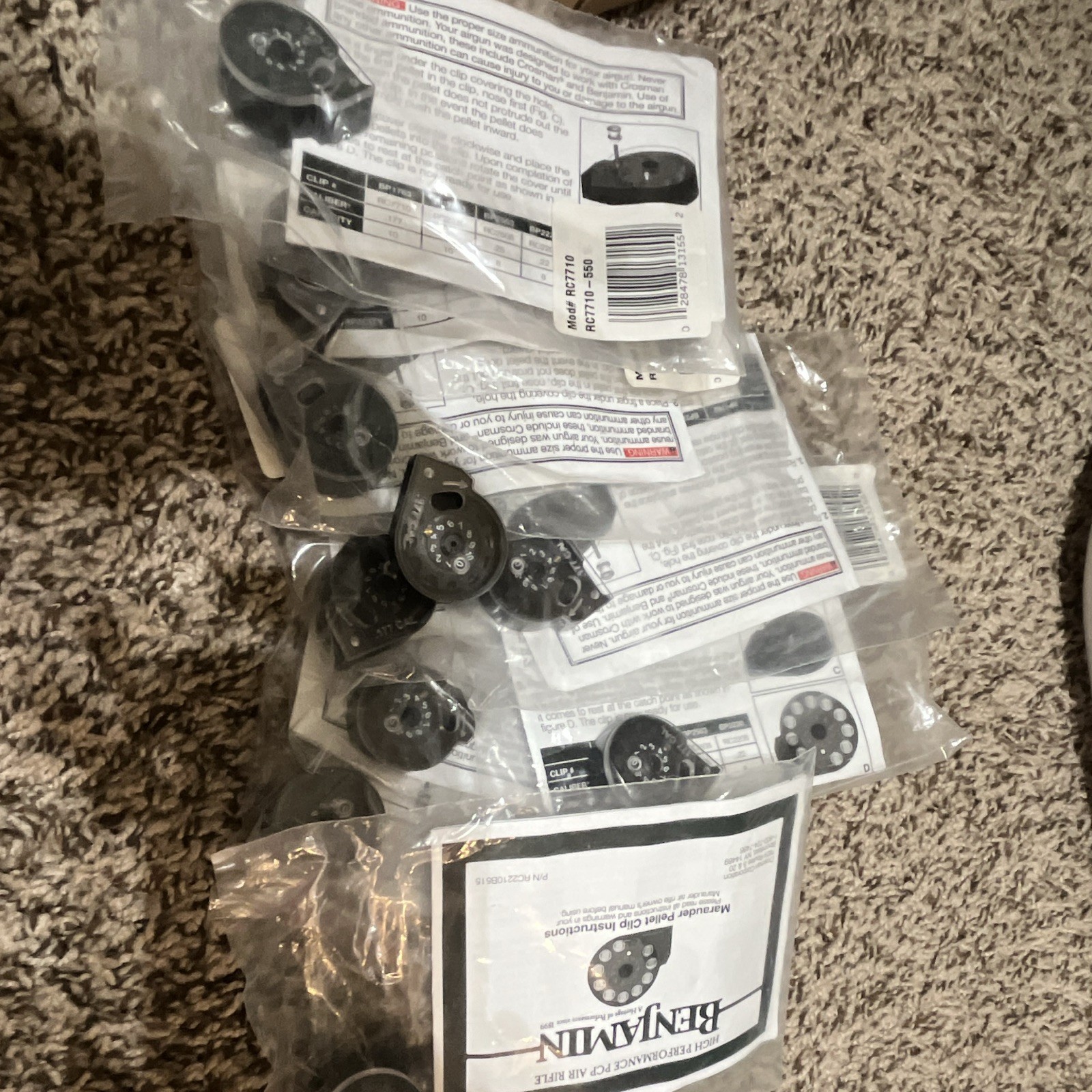 Benjamin Marauder Airgun Pellet Clip/Loader Magazine P/N RC2210B615 lot of 10