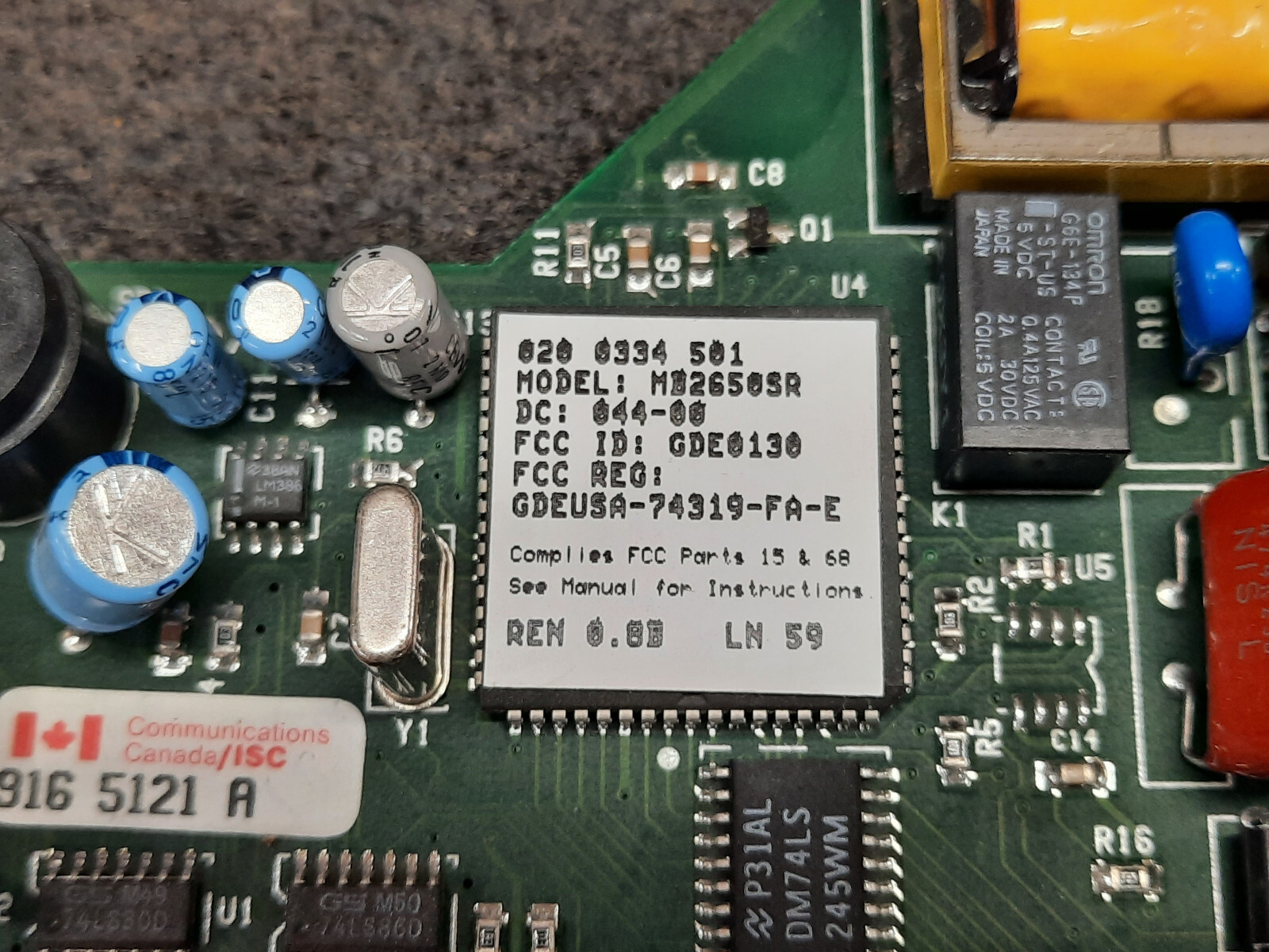 Vintage Cardinal Technologies Model MB2650SR ISA Fax Modem Card
