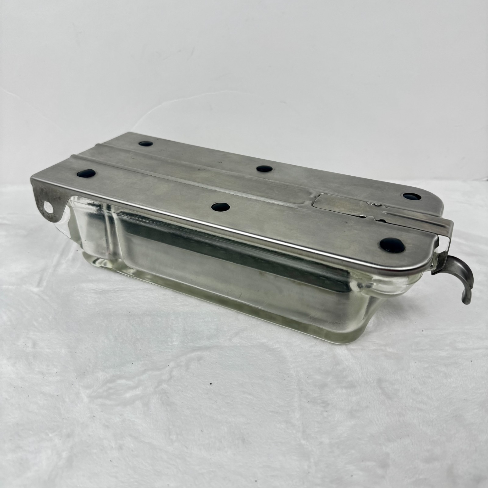 Vtg BP Medical Dental Tools Sterilizer Pyrex Glass Autoclave Latch & Tray