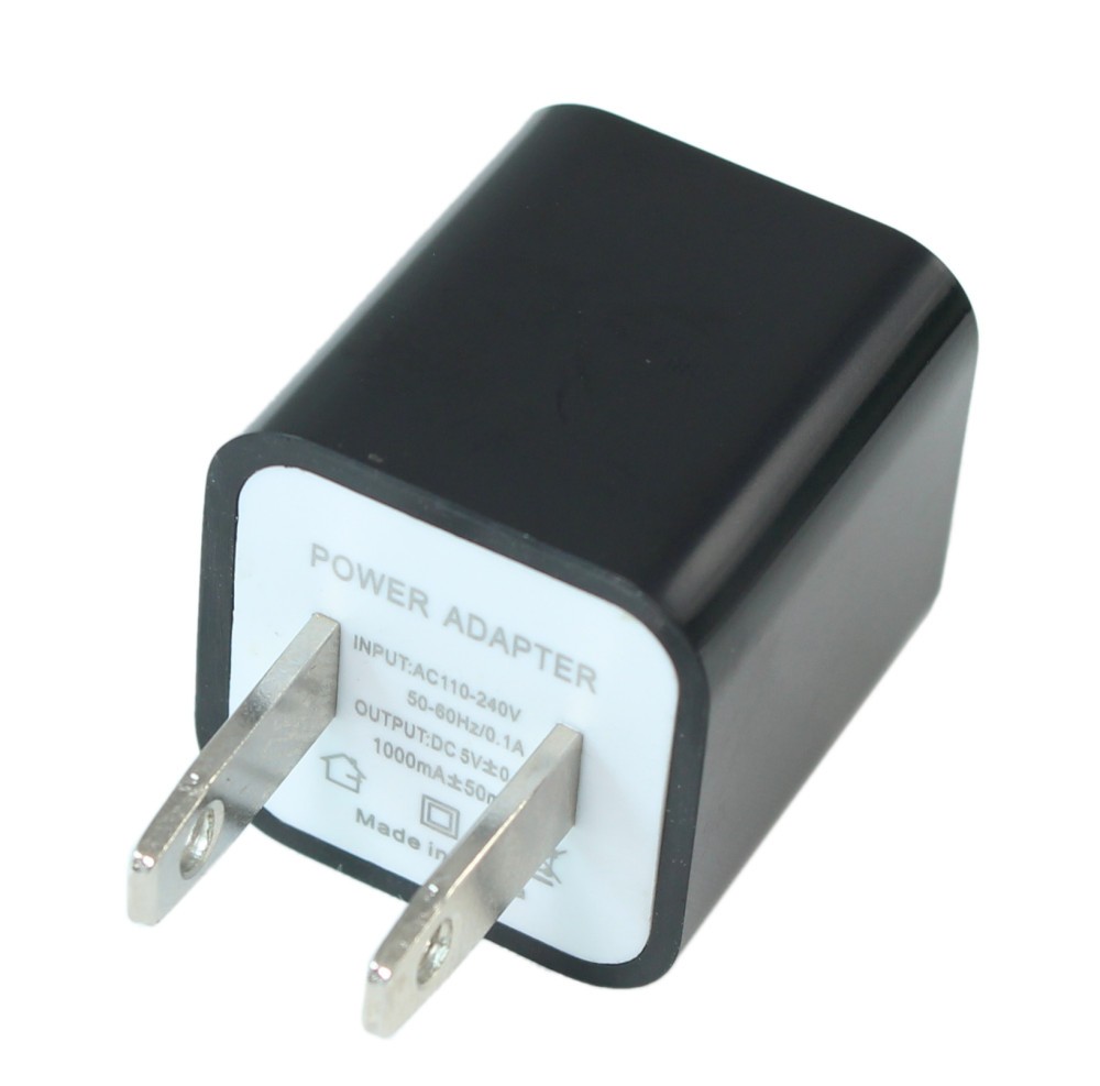 1 Port 110v/5v USB 1000ma Charger Discrete Black