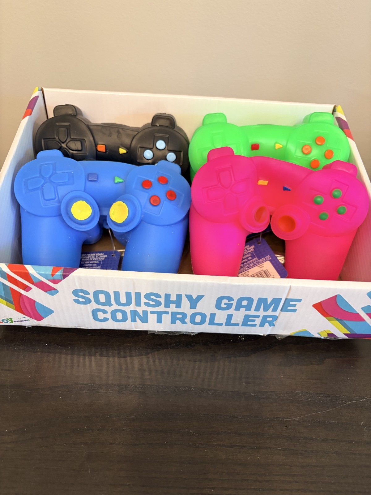 Toymendous Sunny Days  Squishy Game Controller Sensory Pink Black Blue Green