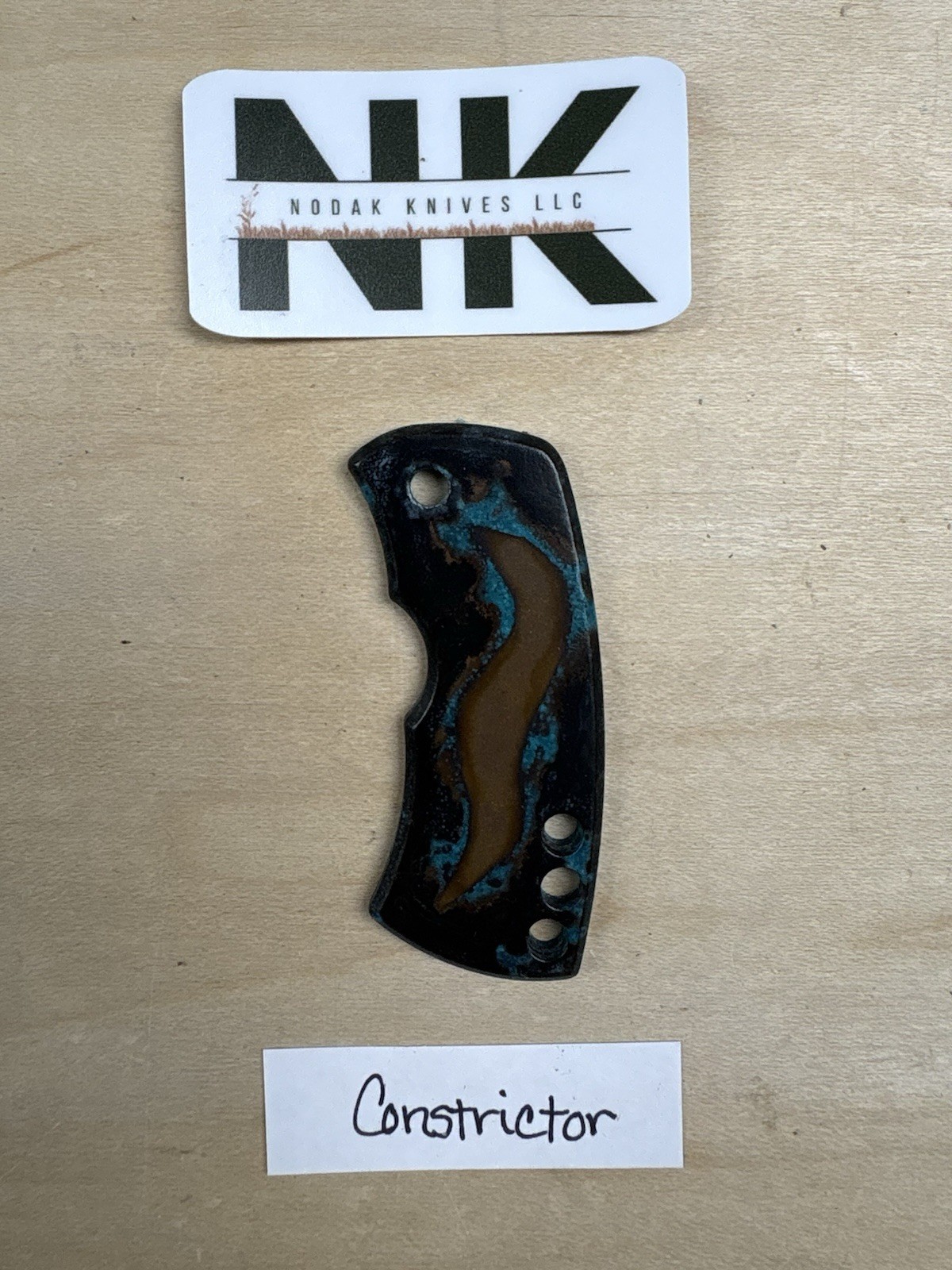 Nodak Custom “Constrictor” Shipwreck Copper Spyderco McBee Handle Scale