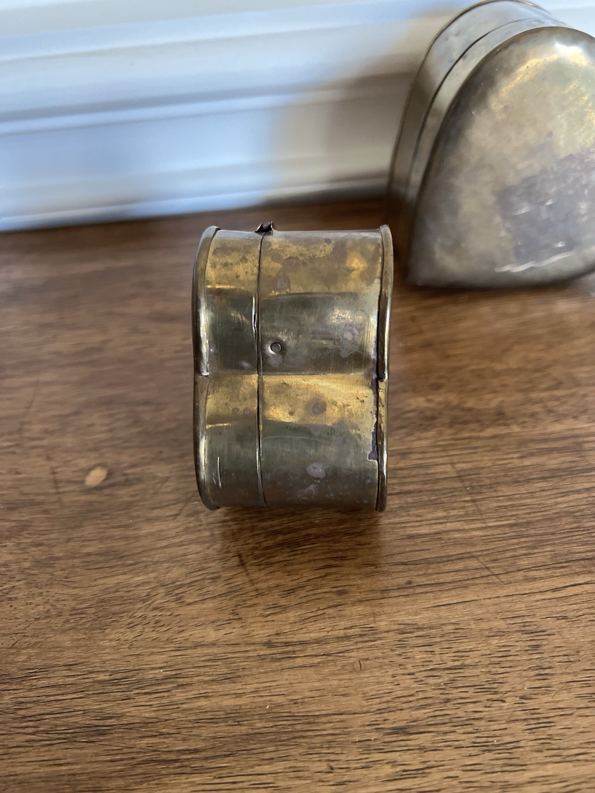 Set Of 2 Heart Shaped Polished Brass Hinged Nesting Boxes