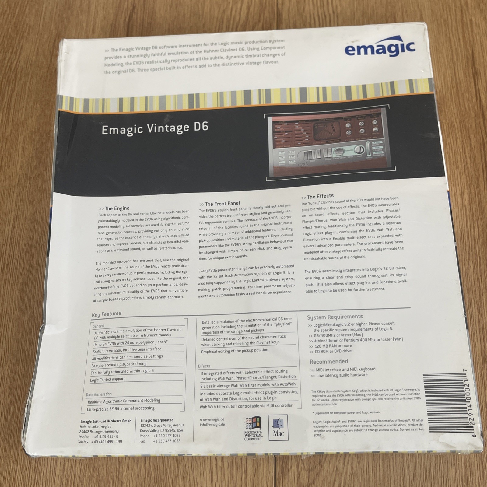 Emagic evd6 Software Instruments Vintage D6 Hohner Clavinet Simulation