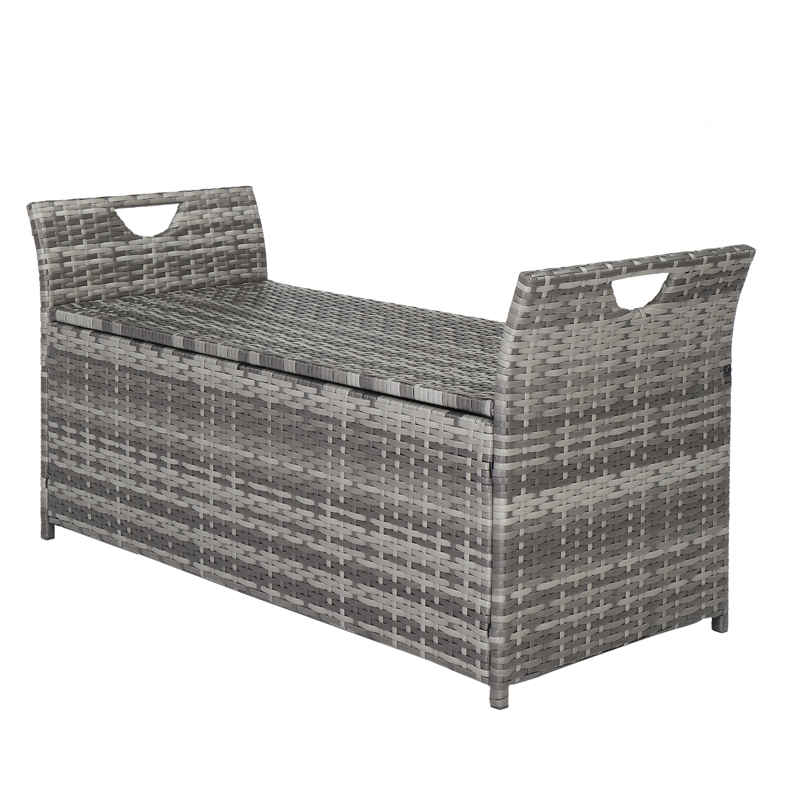 Iron Can Accommodate Gray Gradient Footstool Locker Rattan Locker Beige Mat