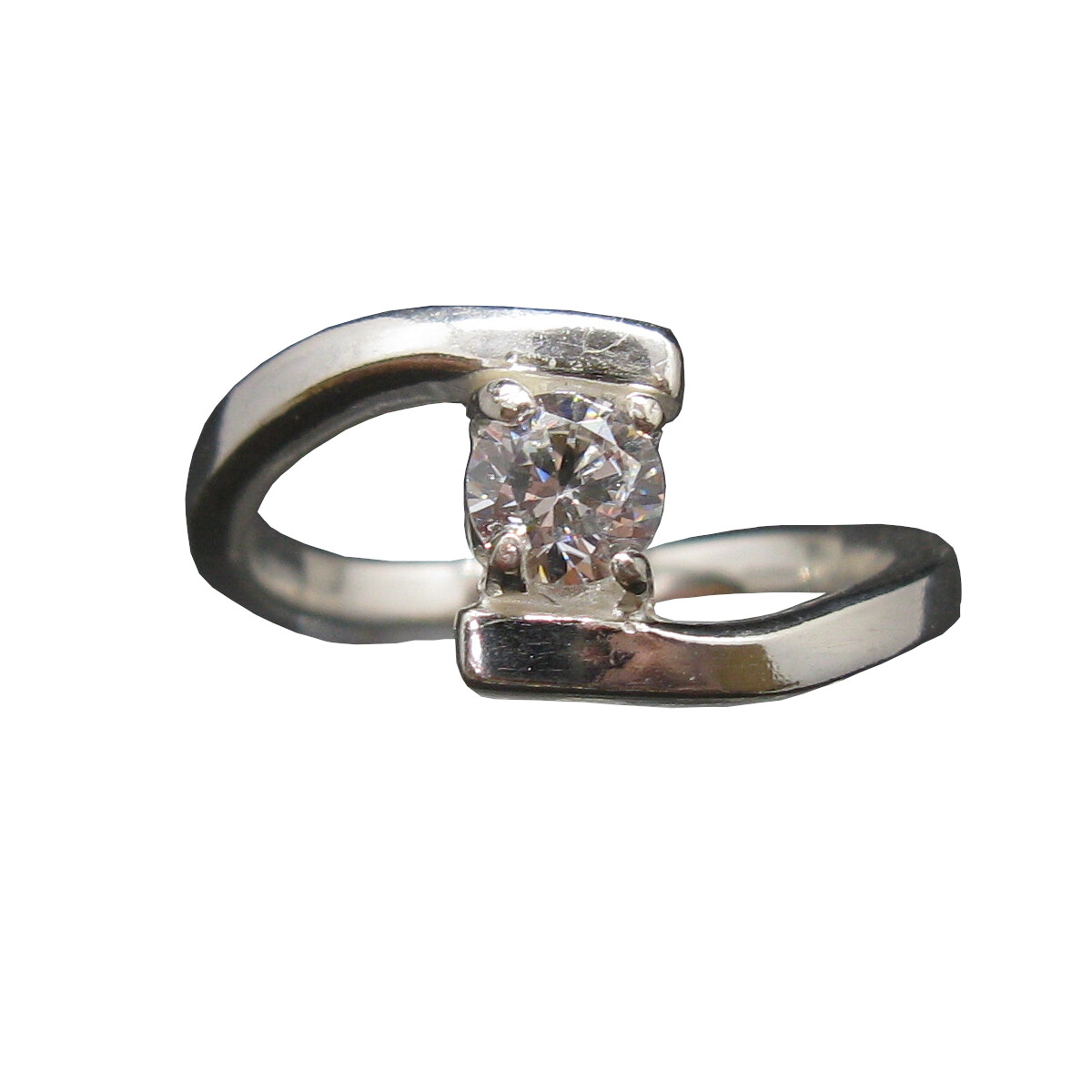 Genuine Sterling Silver Solitaire Ring Solid Hallmarked 925 4.5mm Cubic Zirconia