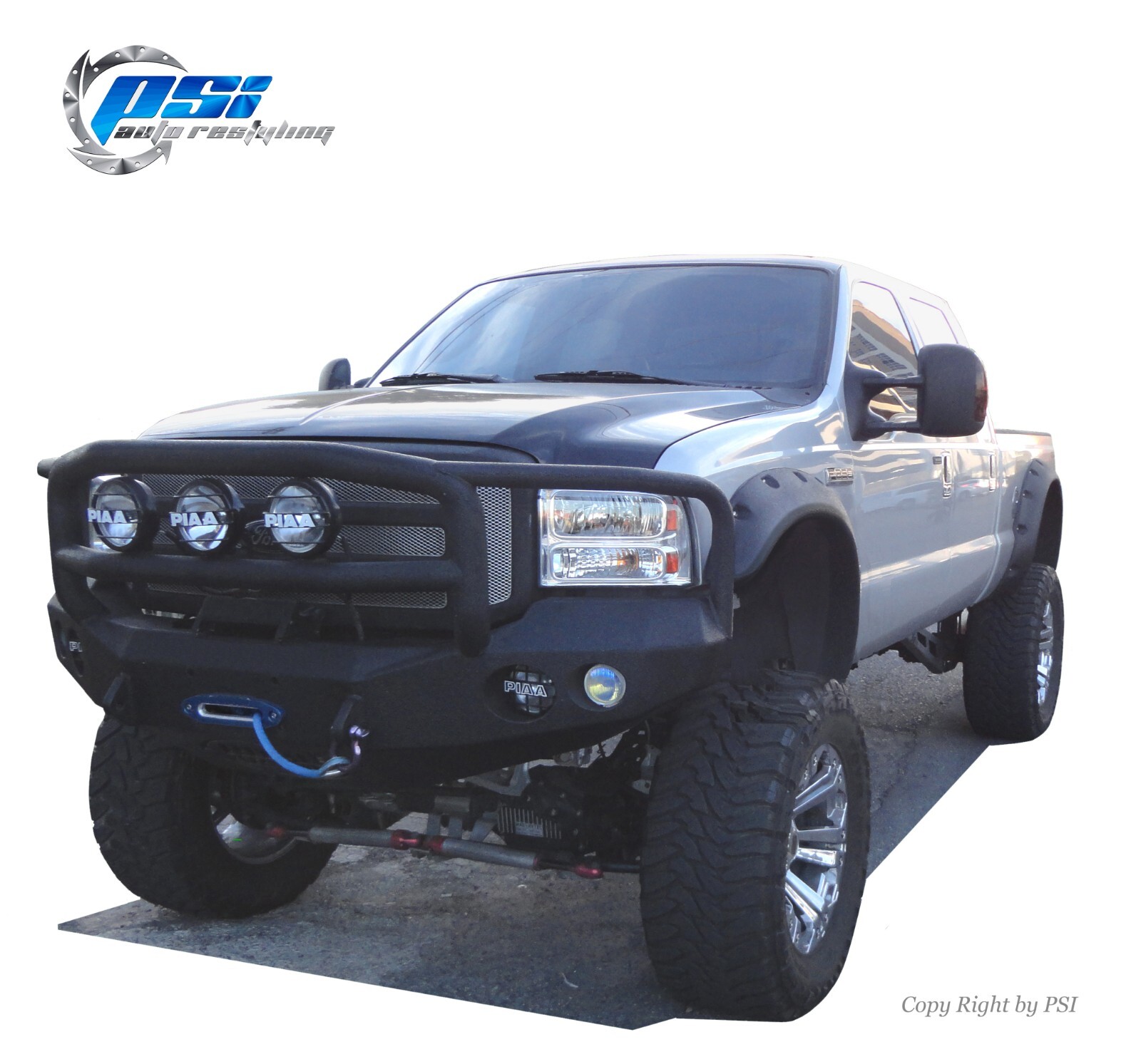 Cut Round Style Fender Flares Fits Ford F-250, F-350 Super Duty 99-07 Textured