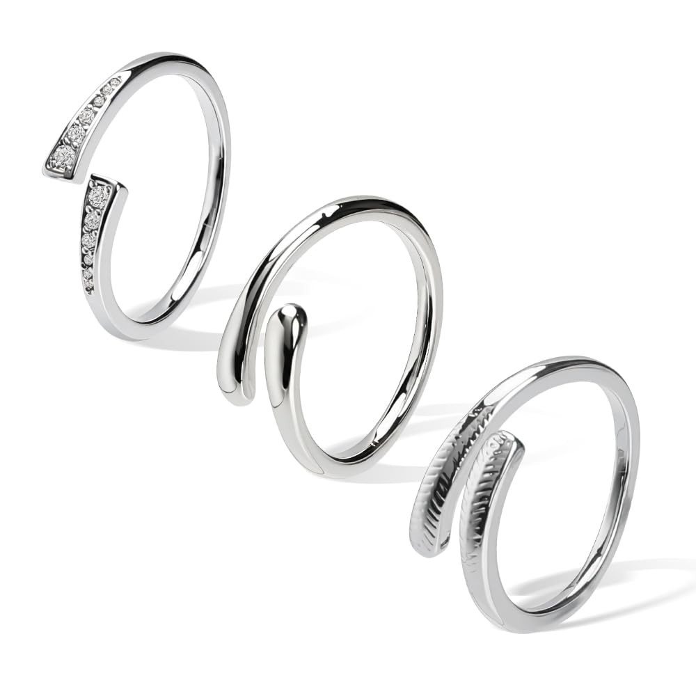 3Pcs Toe Rings for Women Silver Toe Ring Adjustable Non Tarnish Cz Dainty Toe...