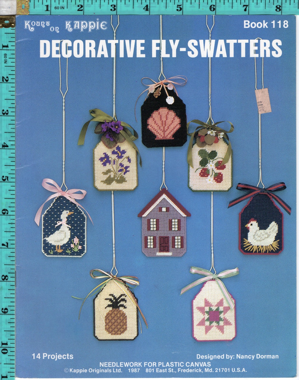 Decorative Fly-Swatters ©1987 Kappie Originals Plastic Canvas Needlepoint Bk 118