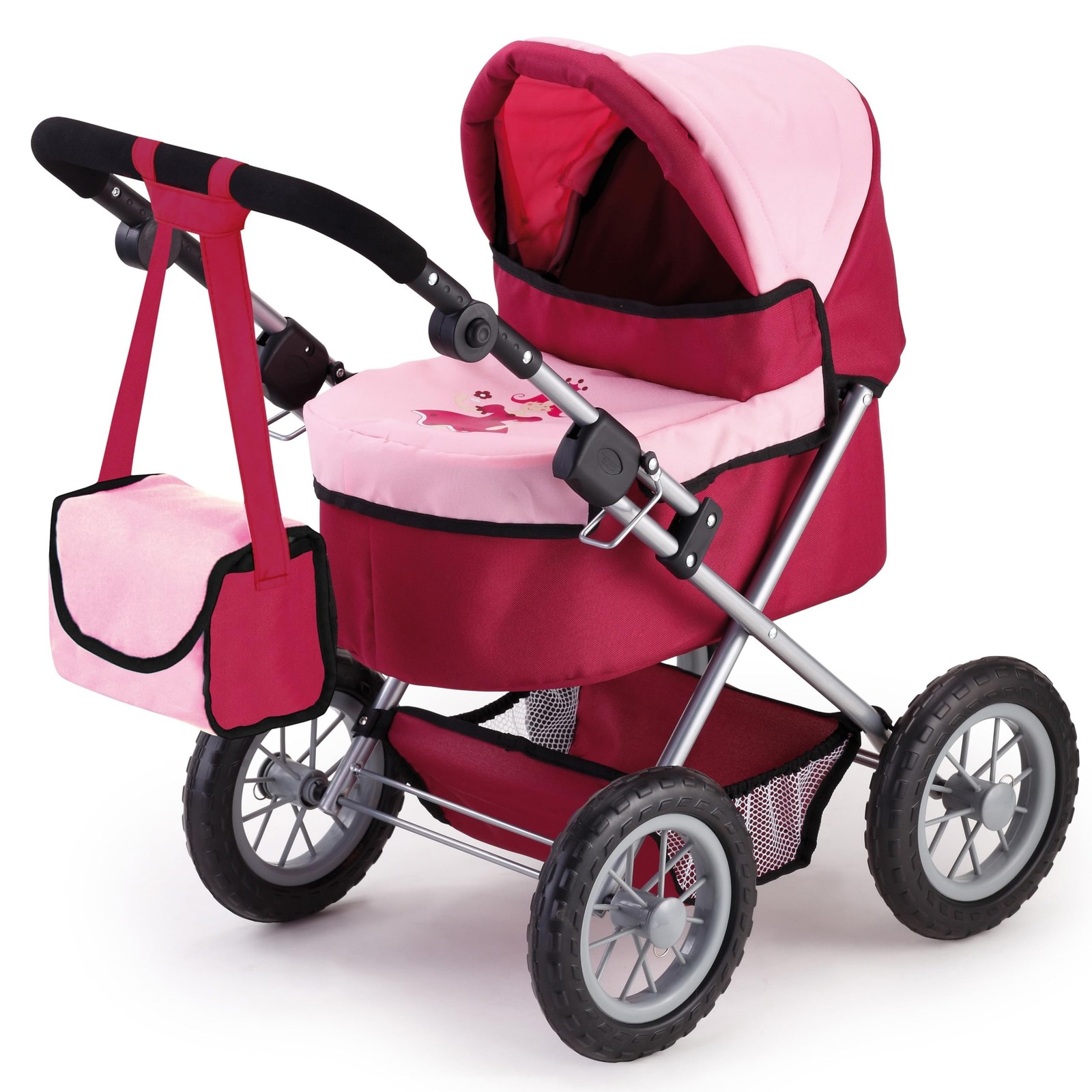 Bayer: Trendy Doll Pram for Dolls Up to 46cm with Adjustable Handle and Stora...