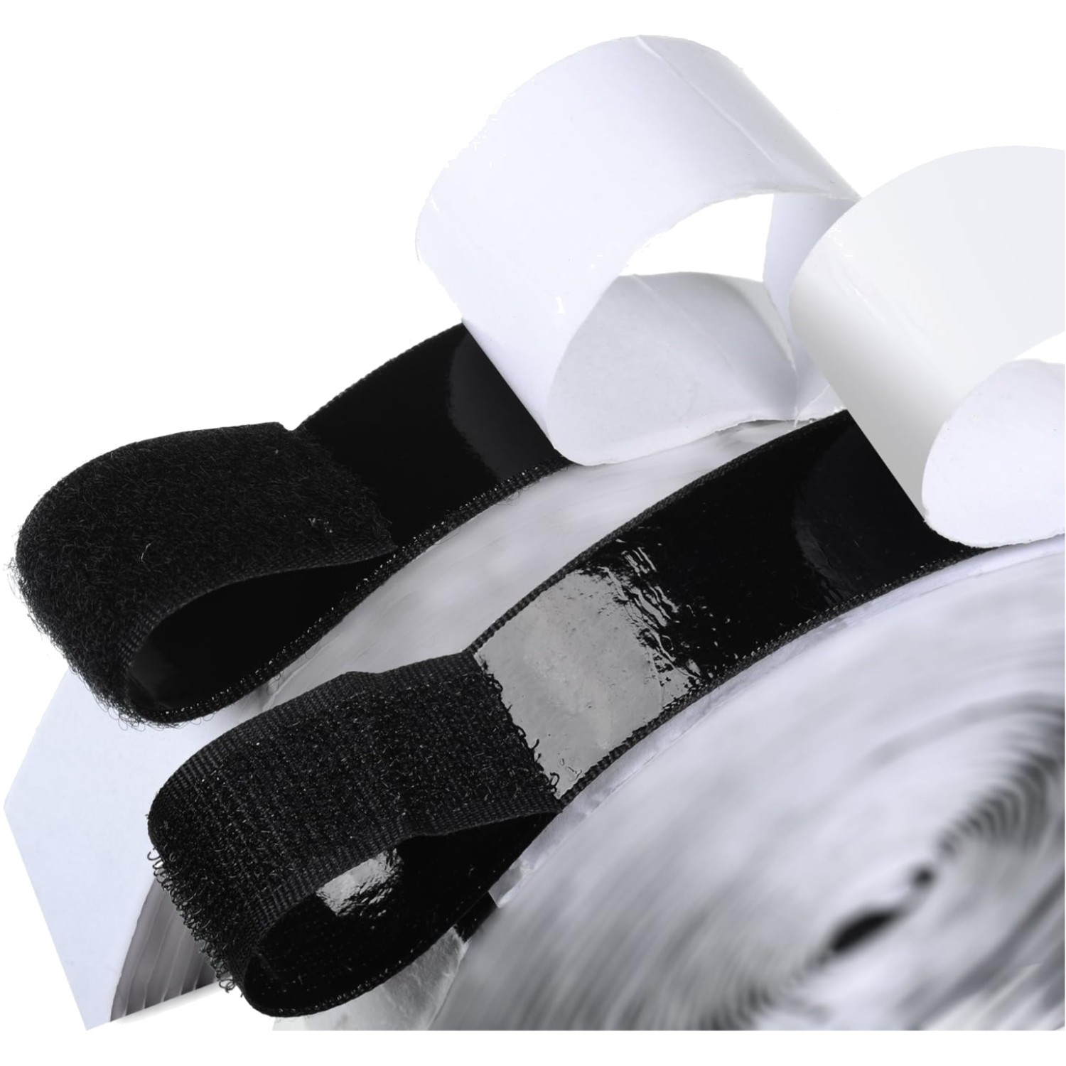 Versatile 16FT Hook and Loop Strips with Strong Adhesive - Black Nylon