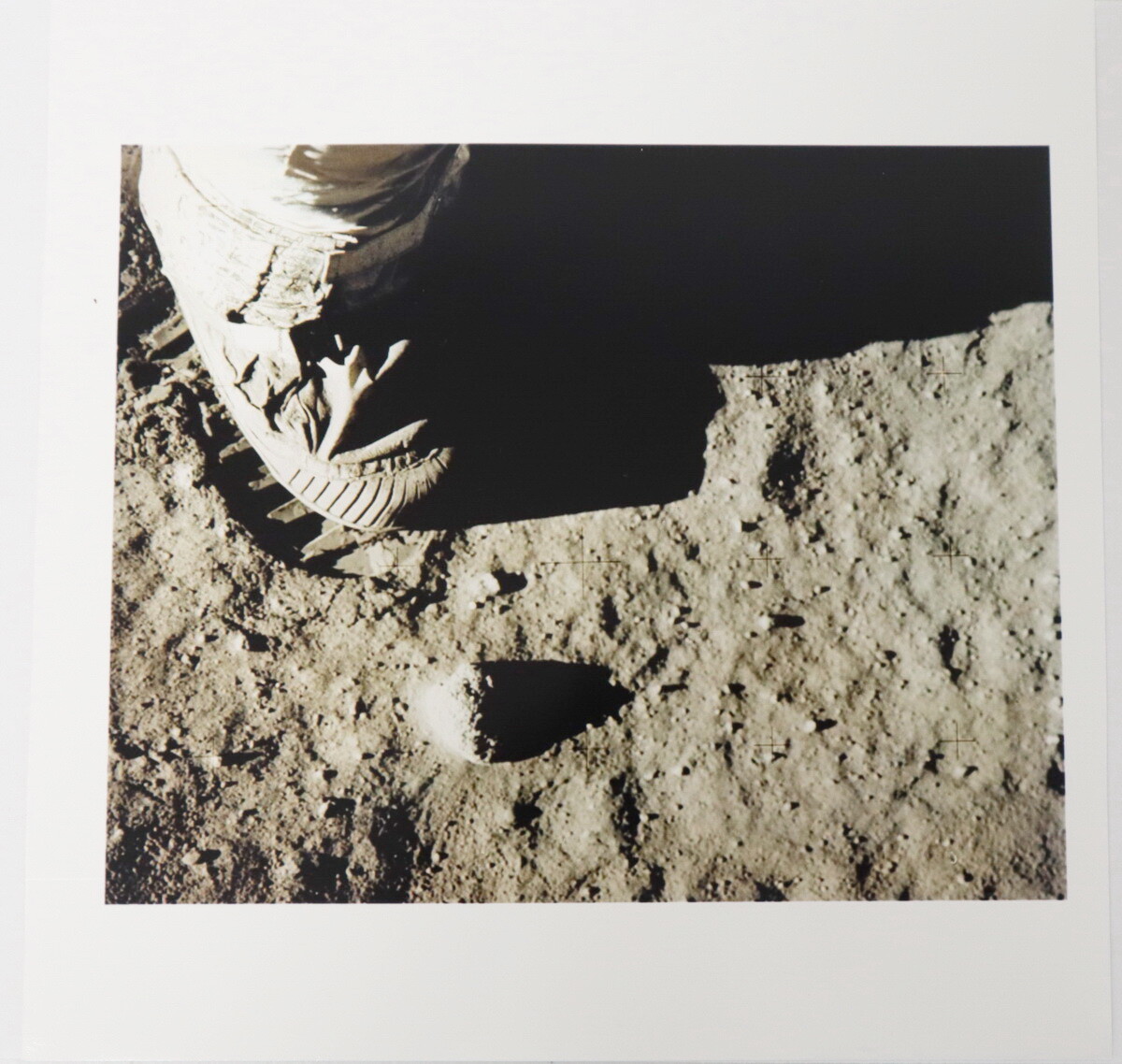1980's NASA Apollo 11 Footprint Photograph 8.25"x 8.25" Kodak Olympic Paper