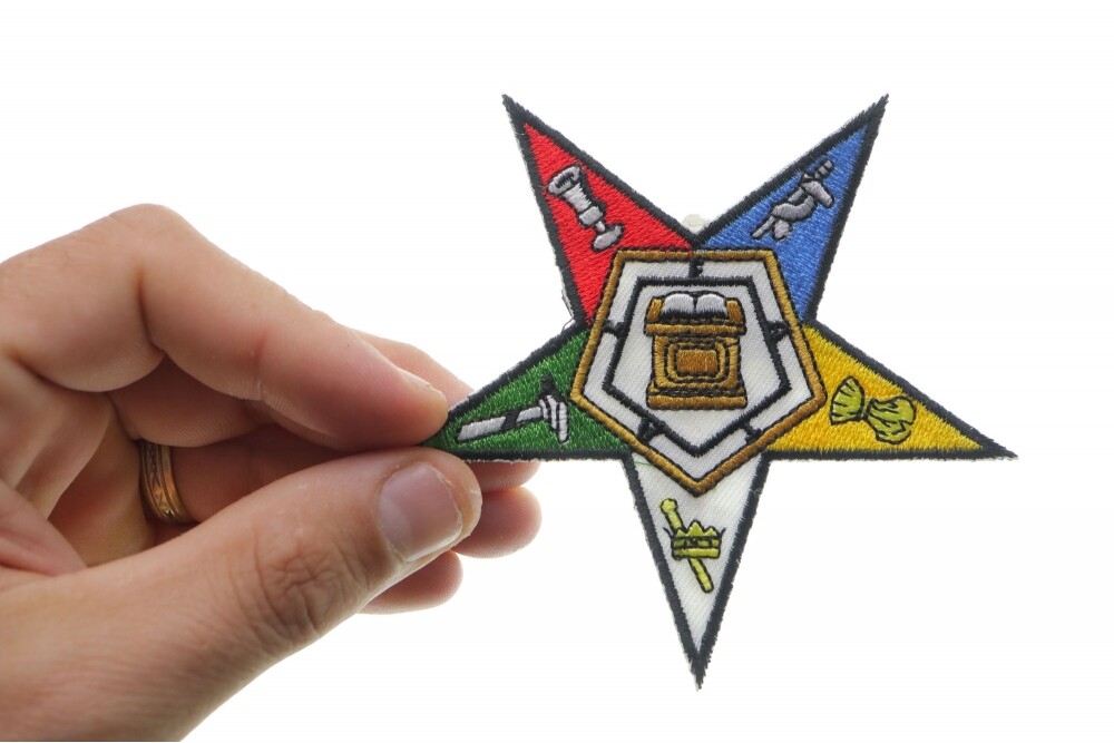 Embroidered Patch (Iron-On), Eastern Star Masonic Free Mason, 4" x 4"