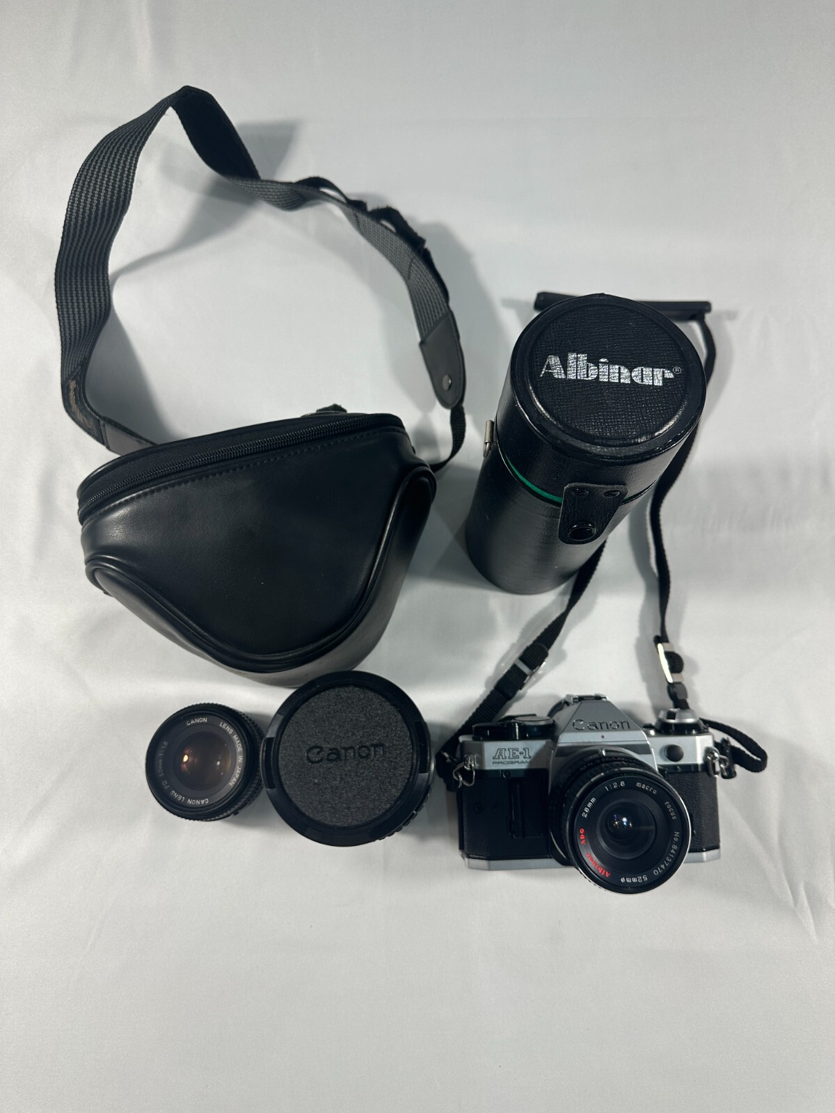 Canon AE-1 Program 35mm SLR Film Camera w/ Multiple Lens Tested and Working!