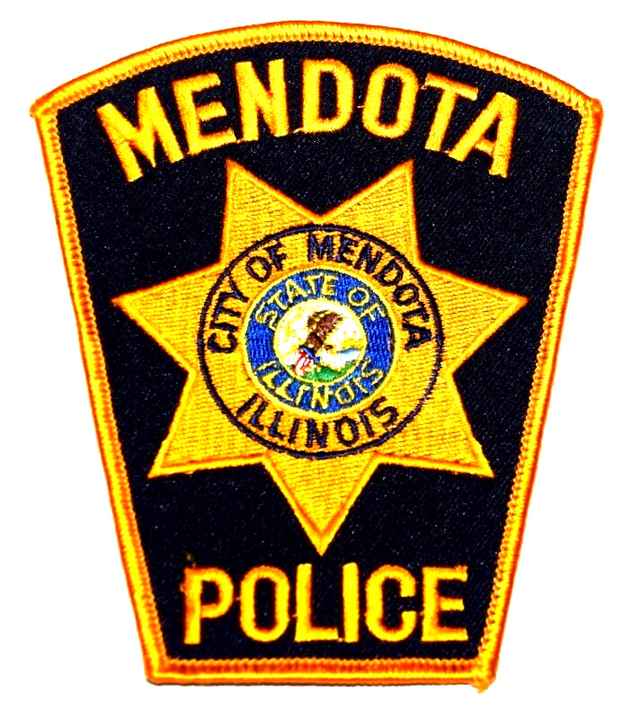 MENDOTA – POLICE - ILLINOIS IL Sheriff Police Patch STATE SEAL FLYING EAGLE