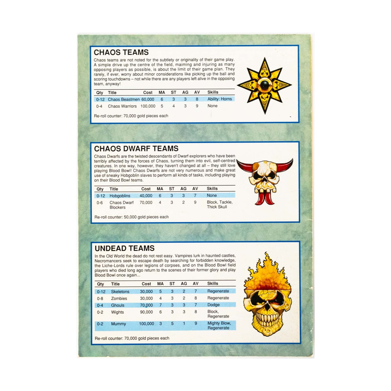 GW Death Zone - Playbook Only (1994 Ed) VG