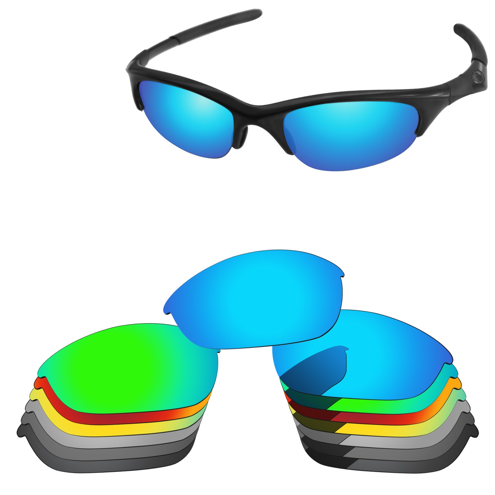 Lenslog Polarized Replacement Lenses For-Oakley Half Jacket Multi - Options