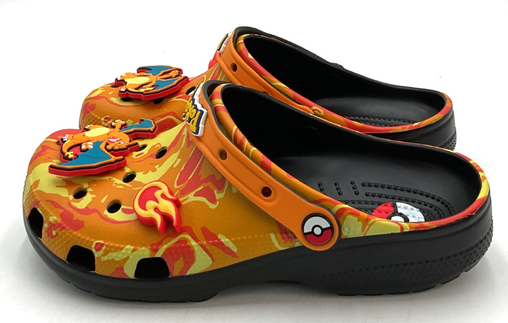 Pokémon x Crocs Charizard Classic Men's 8 / Women's 10 Fire Orange Clogs NIB