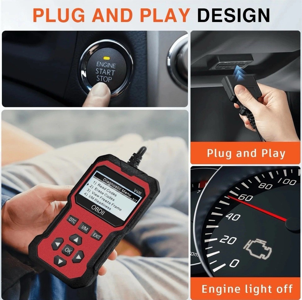 New OBD2 Code Reader Diagnostic Tool – Check Engine Scanner V410 for Car & Truck
