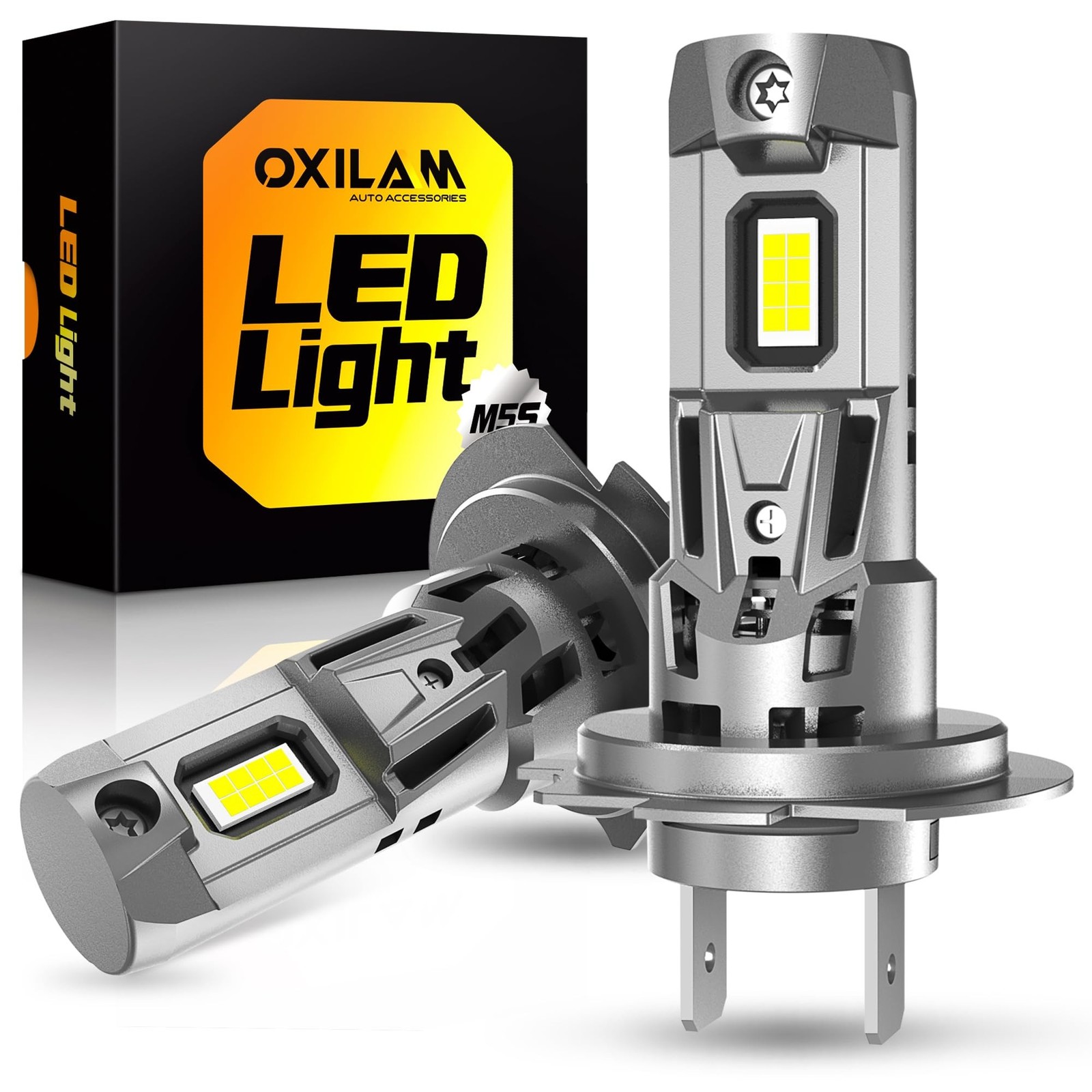 OXILAM M5S H7 LED Bulb 40000LM 900% Brightness, 6500K Cool White Light, 1:1 S...