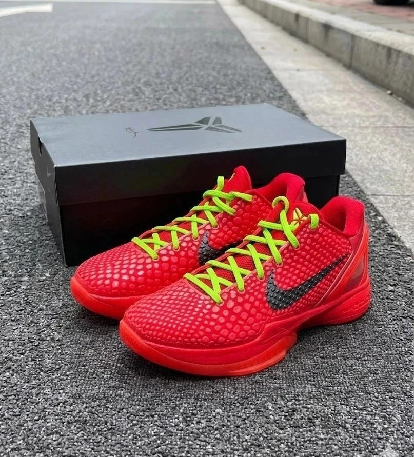 Kobe 6 Protro Reverse Grinch Red FV4921-600 - MEN Size US 7-12
