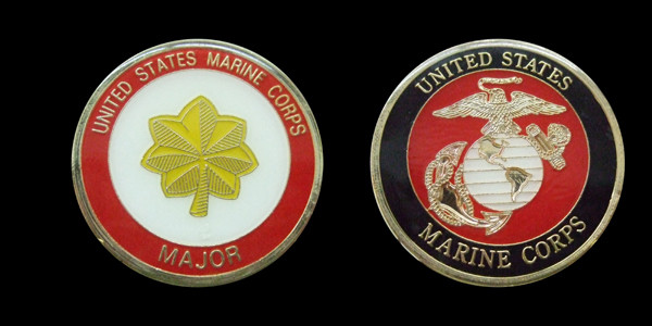 US MARINE CORPS MAJOR RANK CHALLENGE COIN MILITARY COLLECTIBLE