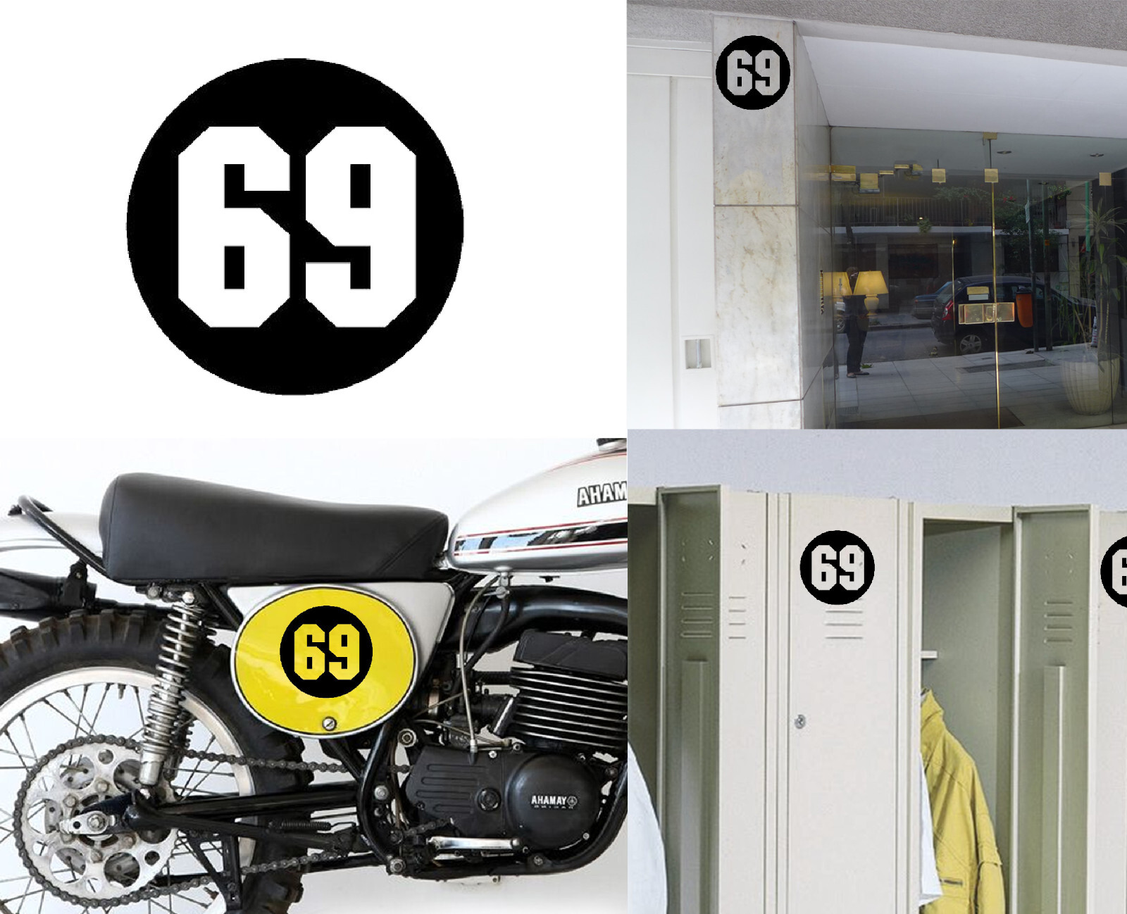 Number 69 Via, Sticker Vinyl