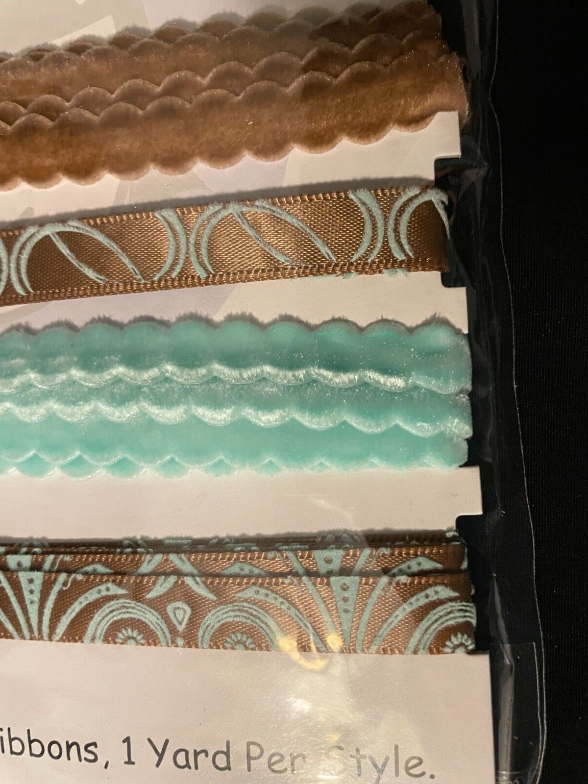 LI'L DAVIS DESIGNS FLOCKED AND METALLIC RIBBON