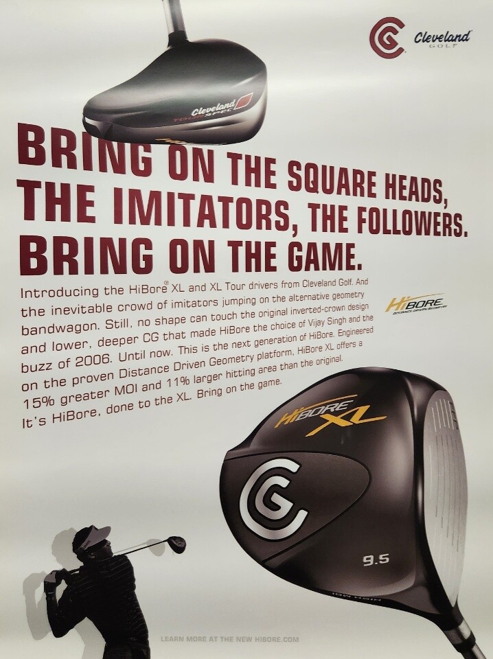 Cleveland Golf 2006 Vijay Singh HiBore Driver promotional poster NEW old stock