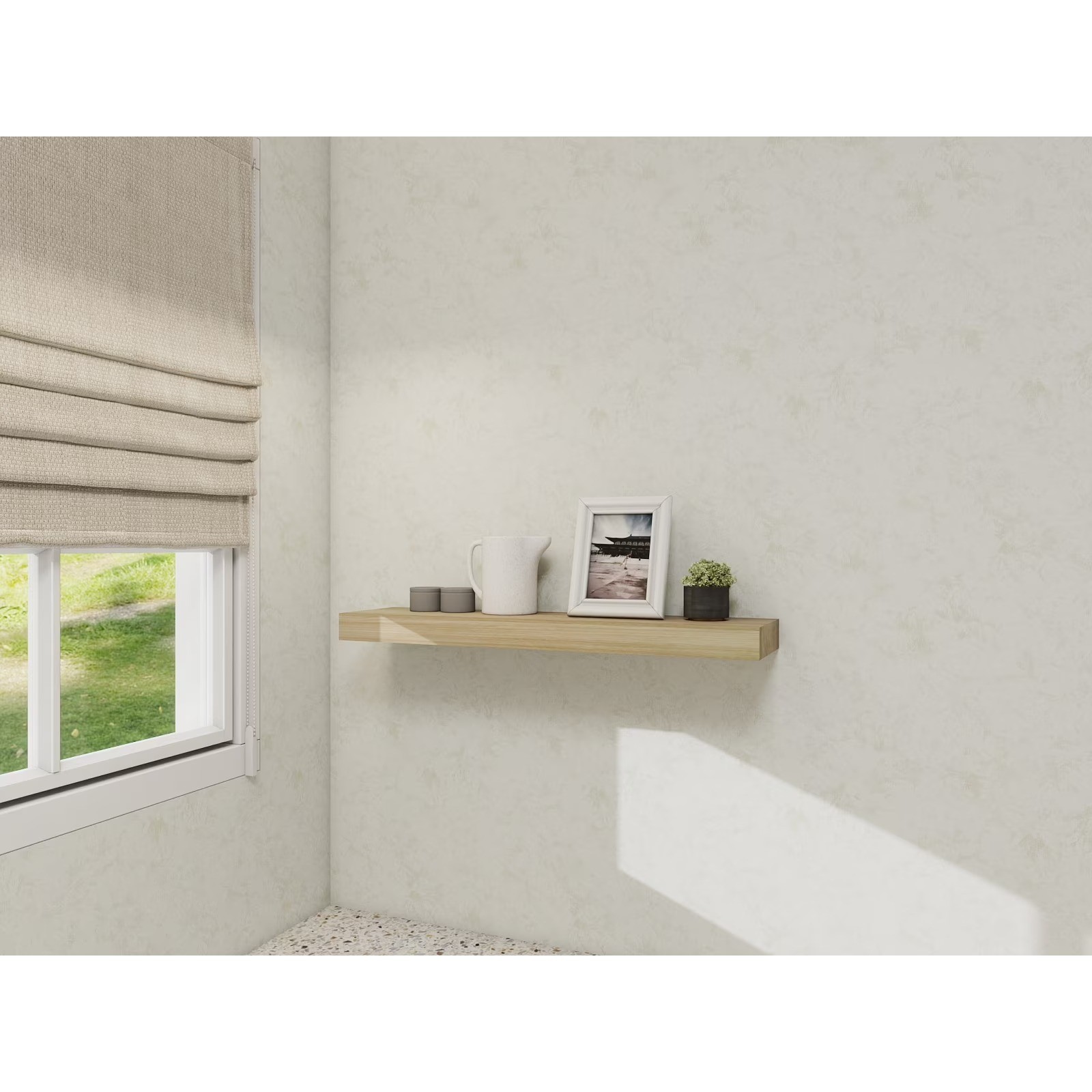 Natural 18" Wood Floating Shelf