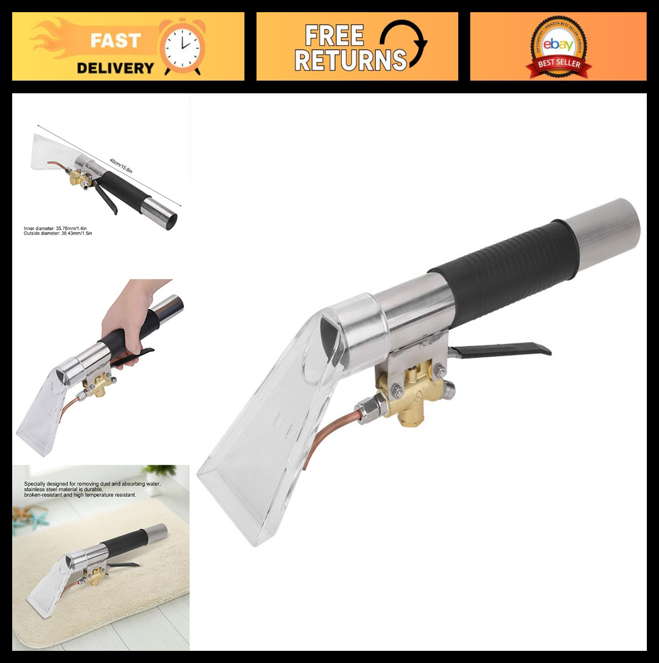 Carpet Extractor Wand for Car Detailing, Upholstery & Furniture Cleaning Tool