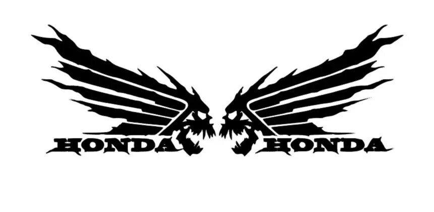 2x Custom Wings skull Decal Vinyl Sticker for Honda Racing Cars, ATVs, MX, Truck