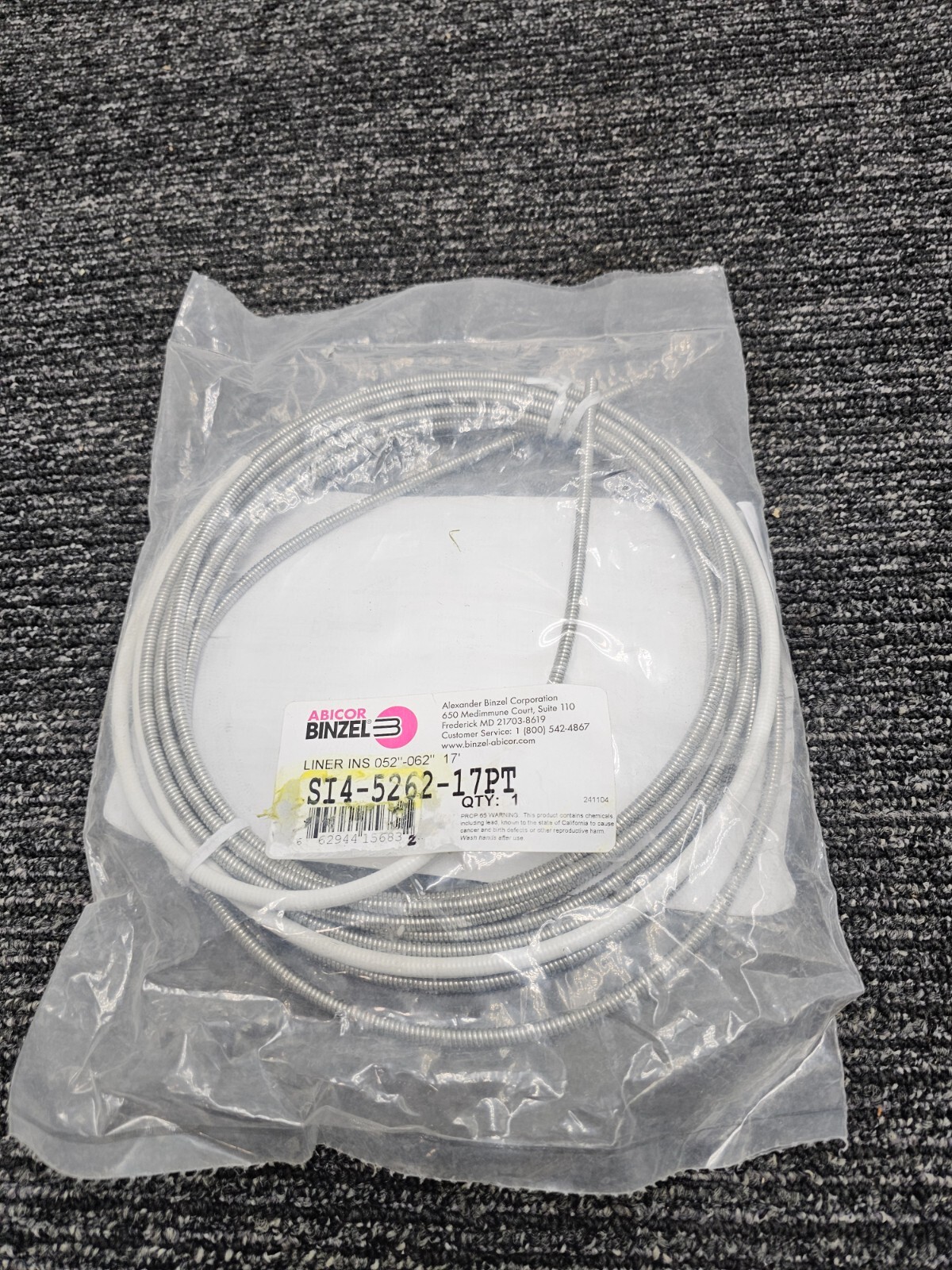 Abicor Binzel SI4-5262-17PT 17' Liner INS Steel  052" - 062"