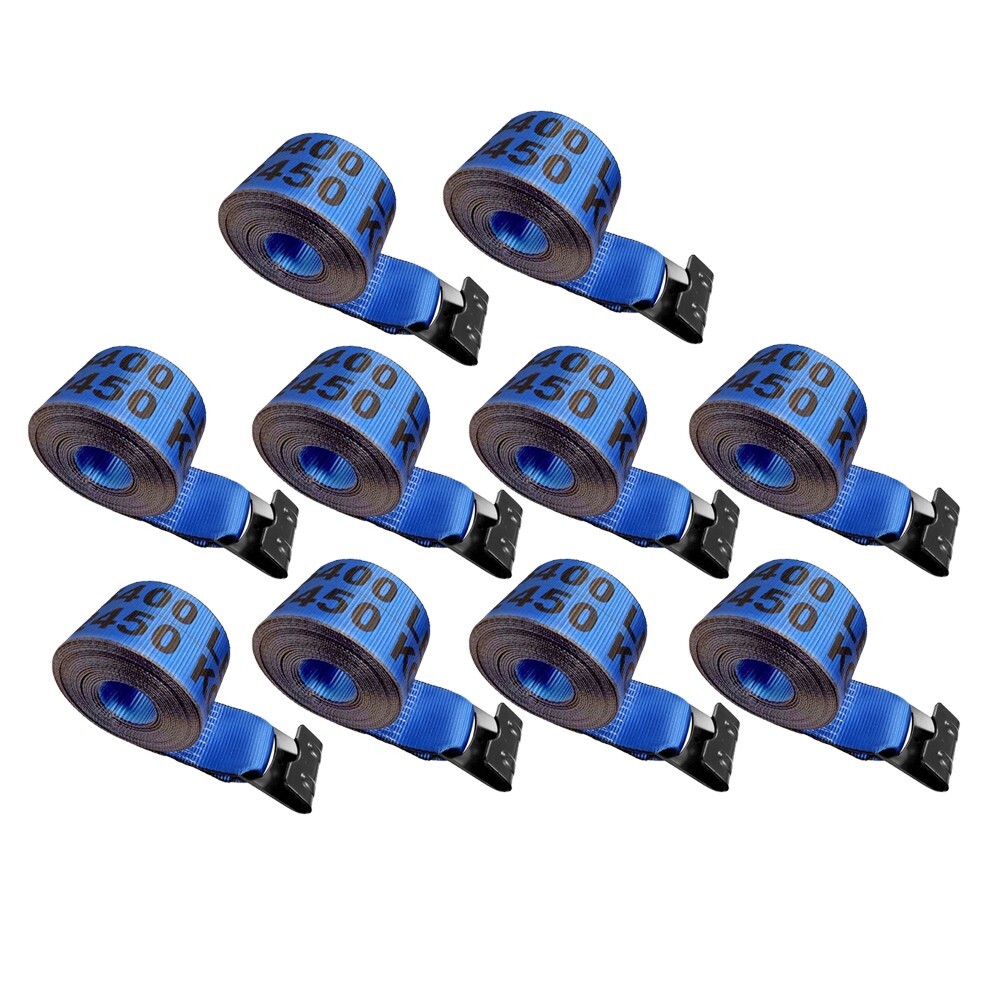 Indusafe 10 Pack Winch Straps 4"x30' Truck Straps w/Flat Hook for Towing Flatbed