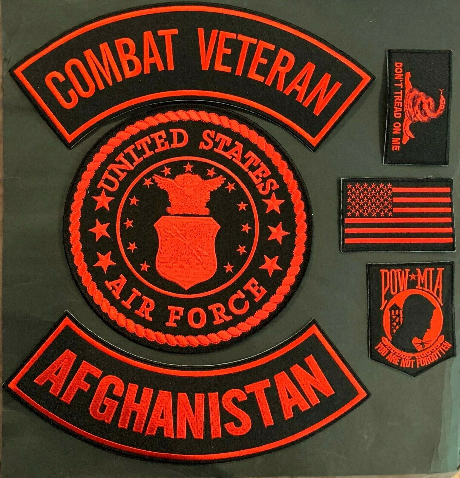 US AIR FORCE SEAL COMBAT VETERAN AFGHANISTAN MILITARY MOTORCYCLE LOT/ 6 PATCHES