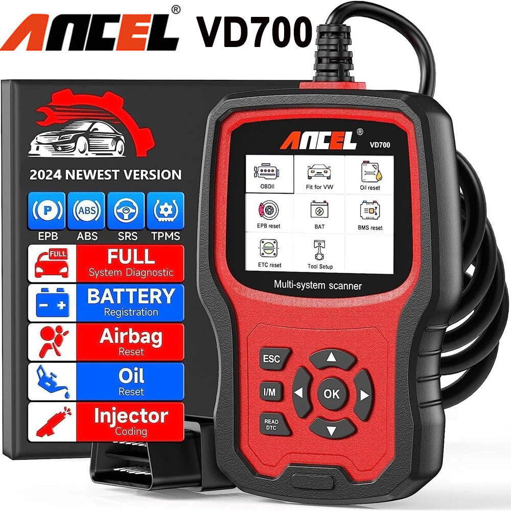 ANCEL VD500 VD700 All System Oil ABS SRS DPF OBD2 Scanner Code Reader Diagnostic
