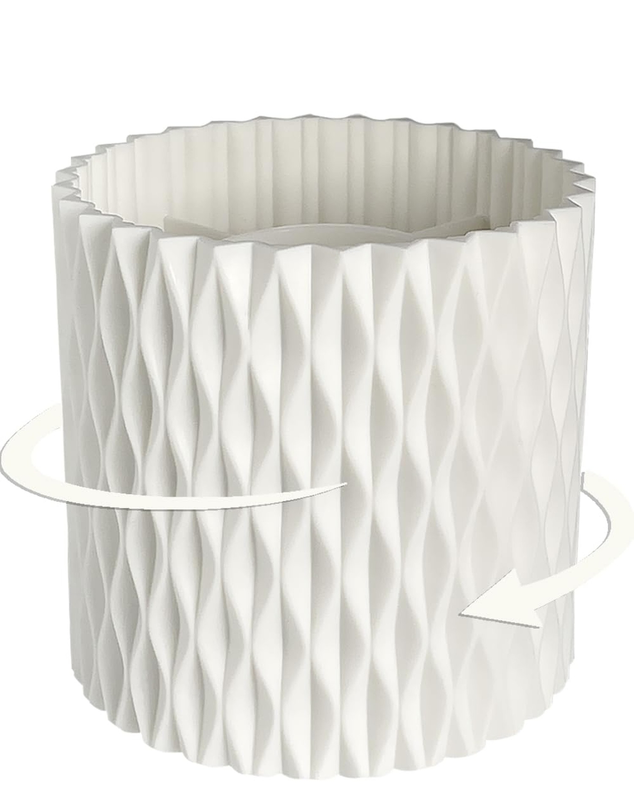 Rotating Pen Pencil Holder for Desk, 5 Slots Unique White Desk Pen Organizer ...