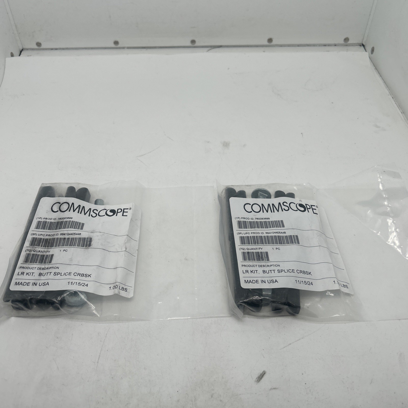 (2) Sealed Commscope 760083899 CRBSK Cable Runway, butt splice kit, black J50