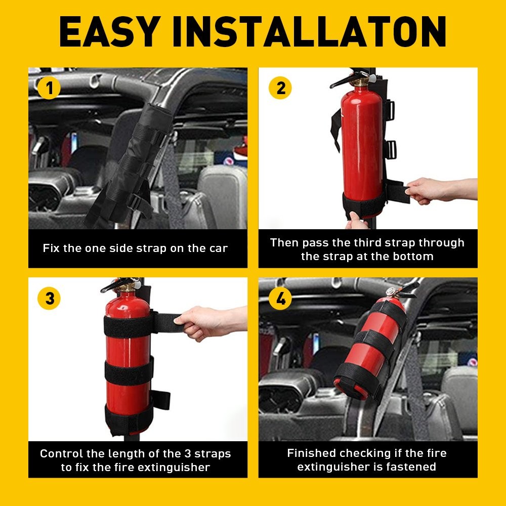 US Fire Extinguisher Car Mount Holder Bracket Adjustable Compatible For Jeep UTV