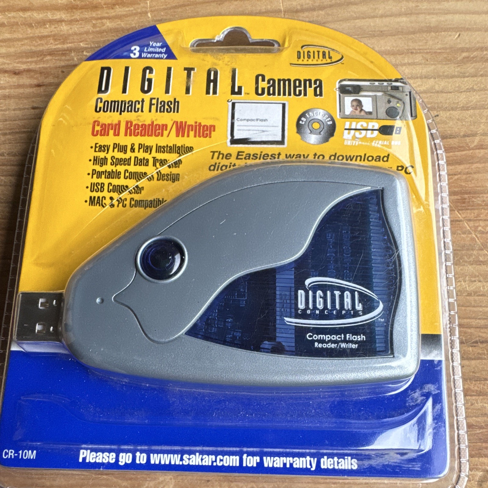 Digital Concepts CompactFlash USB Card Reader/Writer CR-10M Universal Compatible